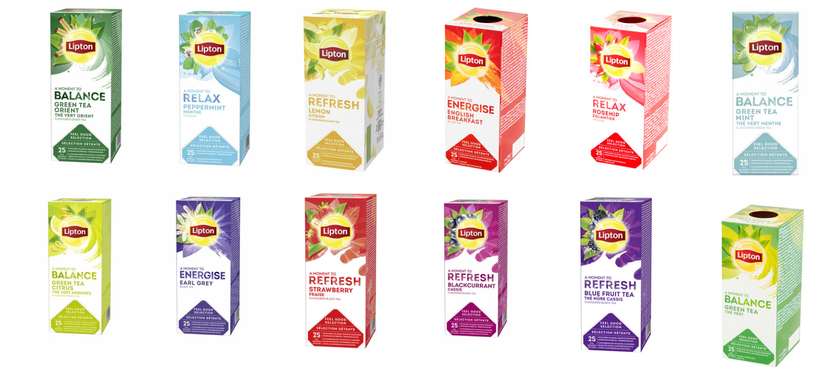 NEW LIPTON TEA – 25 Envelope bags – BIG CHOICE – FLAVOURED BLACK TEA RESTAURANT