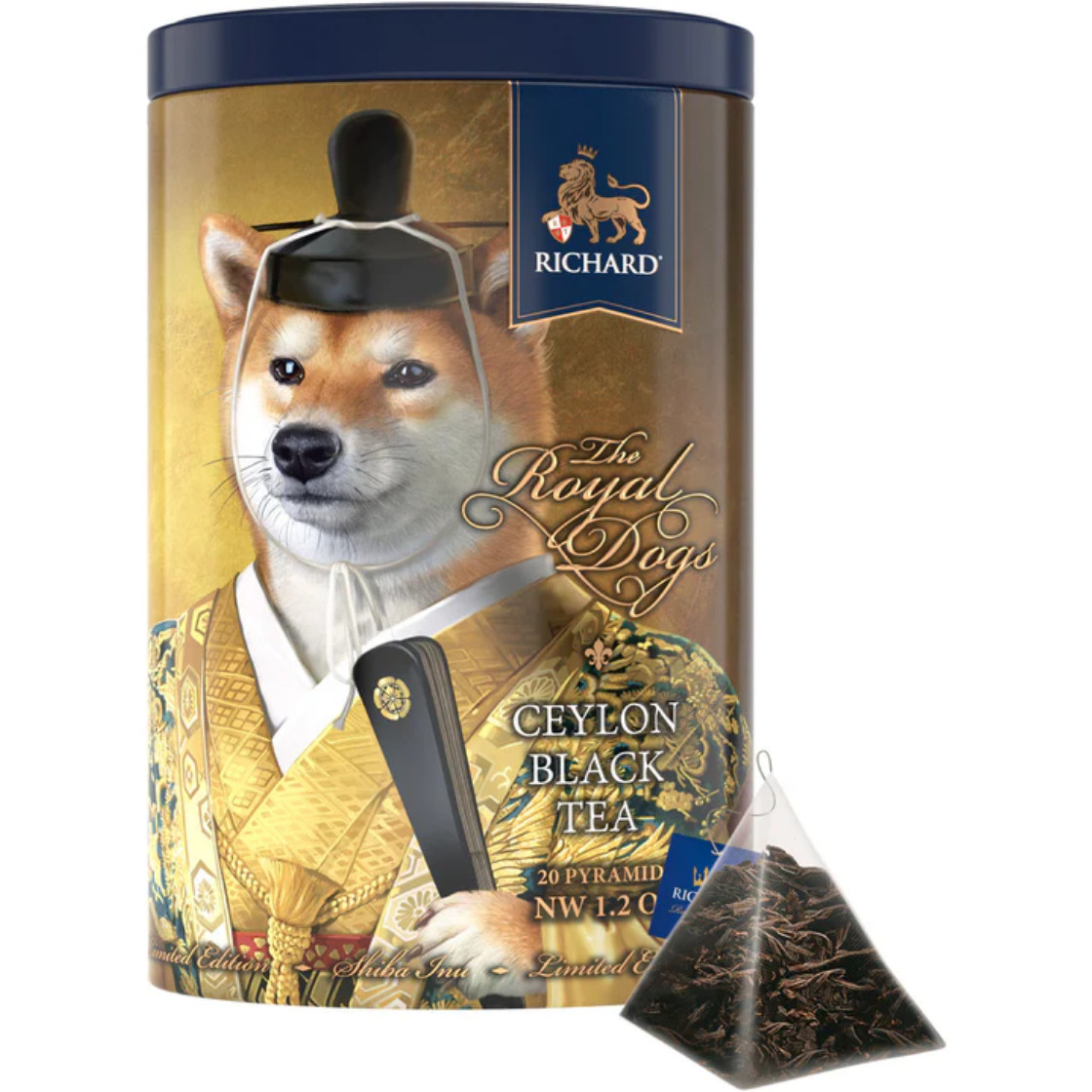 SHIBA INU 🐕RICHARD Royal Dogs Ceylon Black Tea 20 Pyramids GIFT TIN