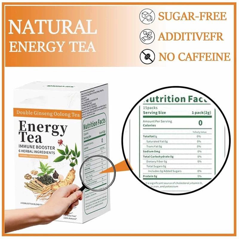 Energy Tea Immune Booster Ginseng -Ginseng Oolong Tea,Kidney Tea for Women & Men