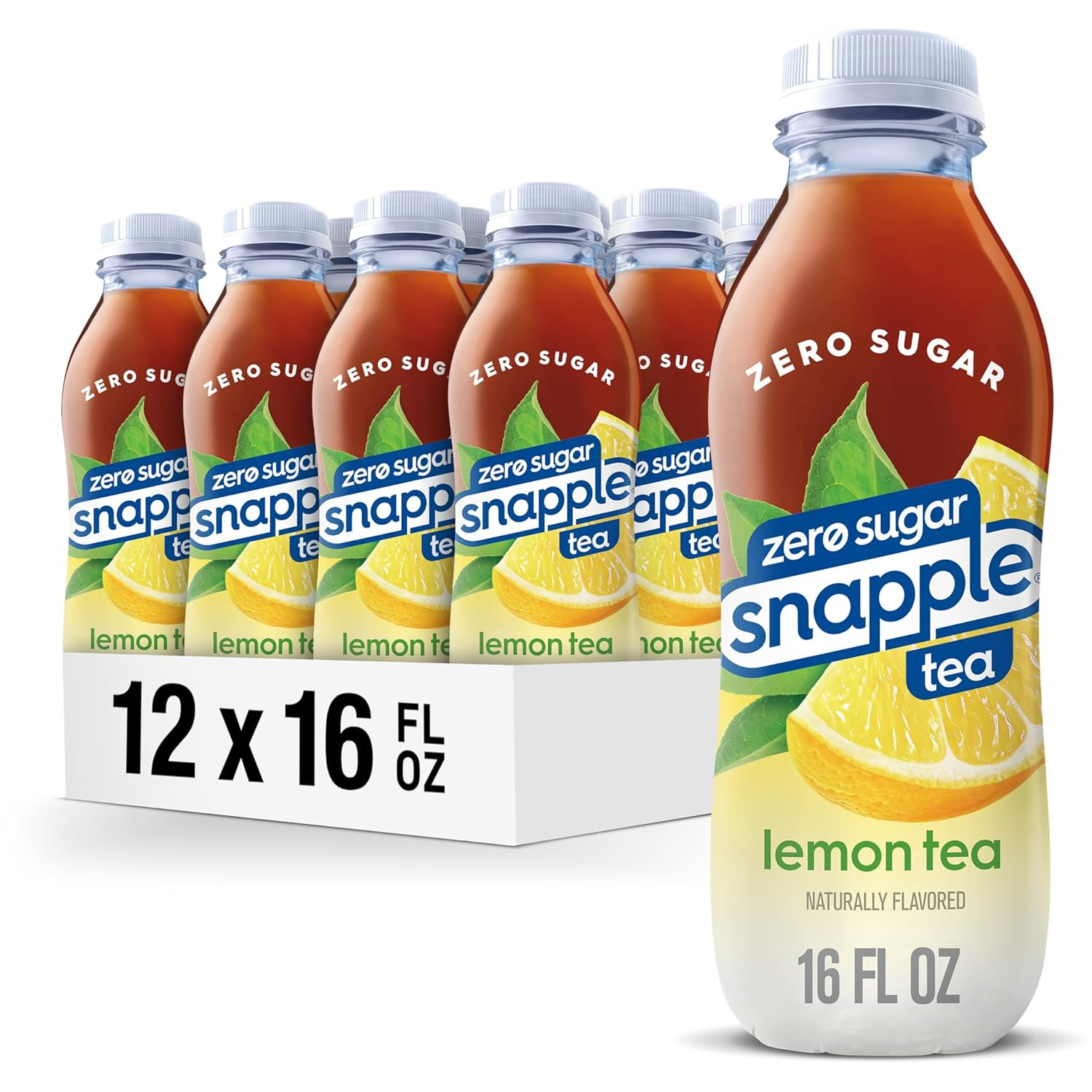 Snapple Zero Sugar Lemon Iced Tea, 16 Fl Oz, Pack of 12