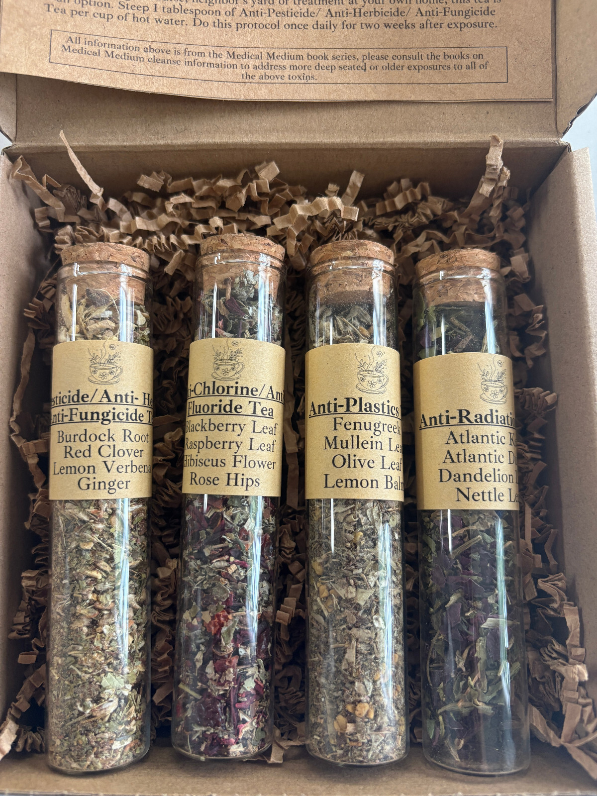 4 Loose Leaf Detoxifying Tea Sampler Set, Tea Gift Set, Apothecary Gift