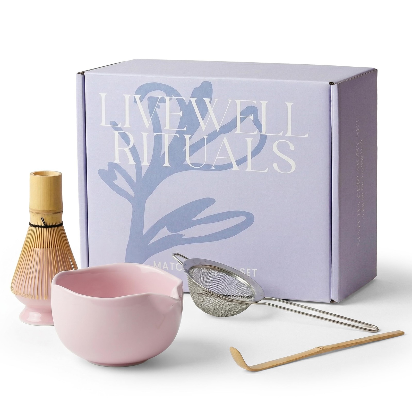 LIVEWELL RITUALS Matcha Whisk Set – Matcha Set Kit with Ceramic Matcha Bowl, …