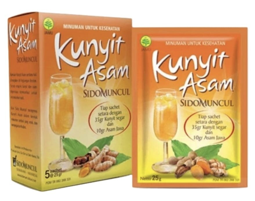 Sidomuncul, Indonesian Jamu Kunyit Asam, (25g x 5sachet) Box of 1