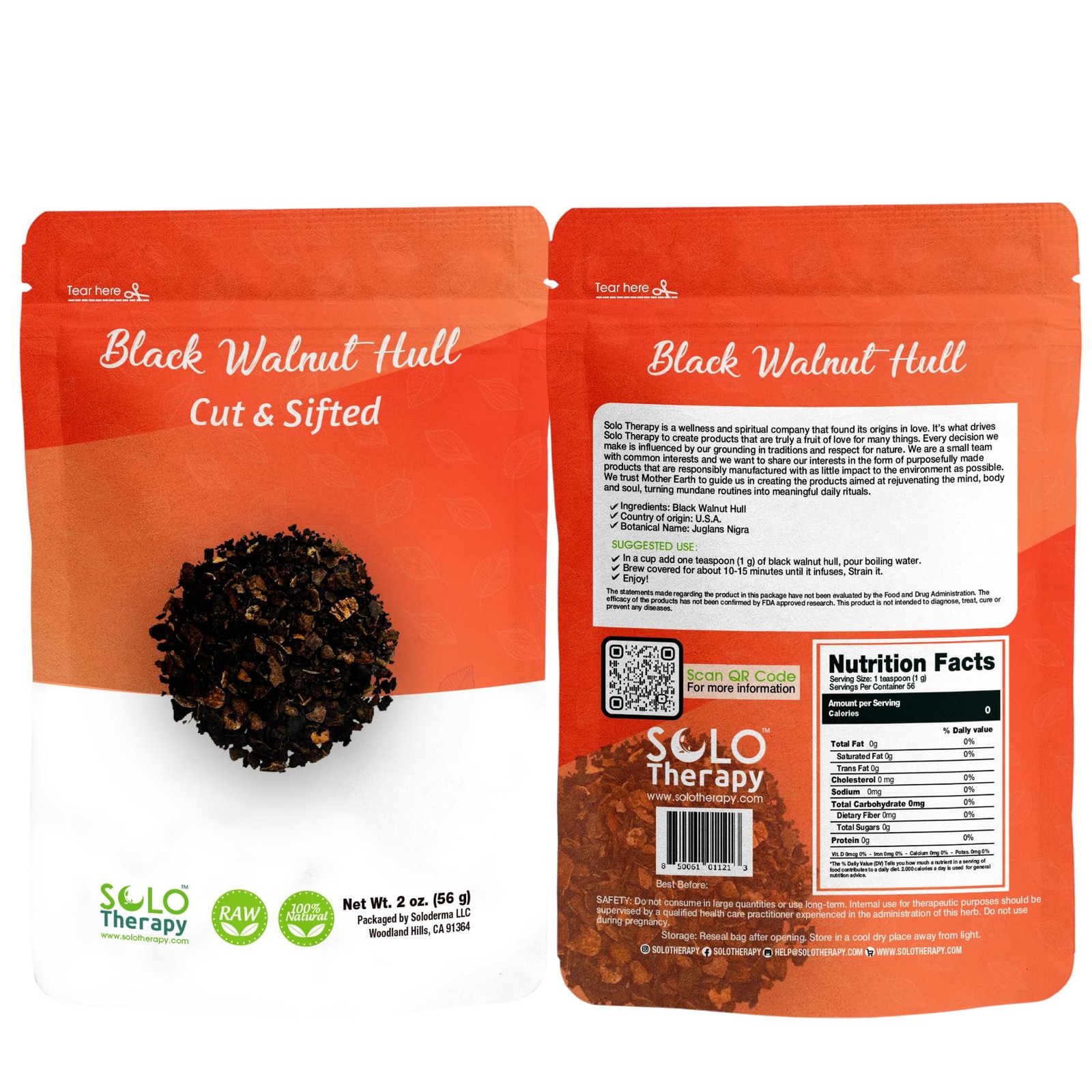 Black Walnut Hull Tea Cut and Sifted – 56 grams – Juglans nigra Herbal -…