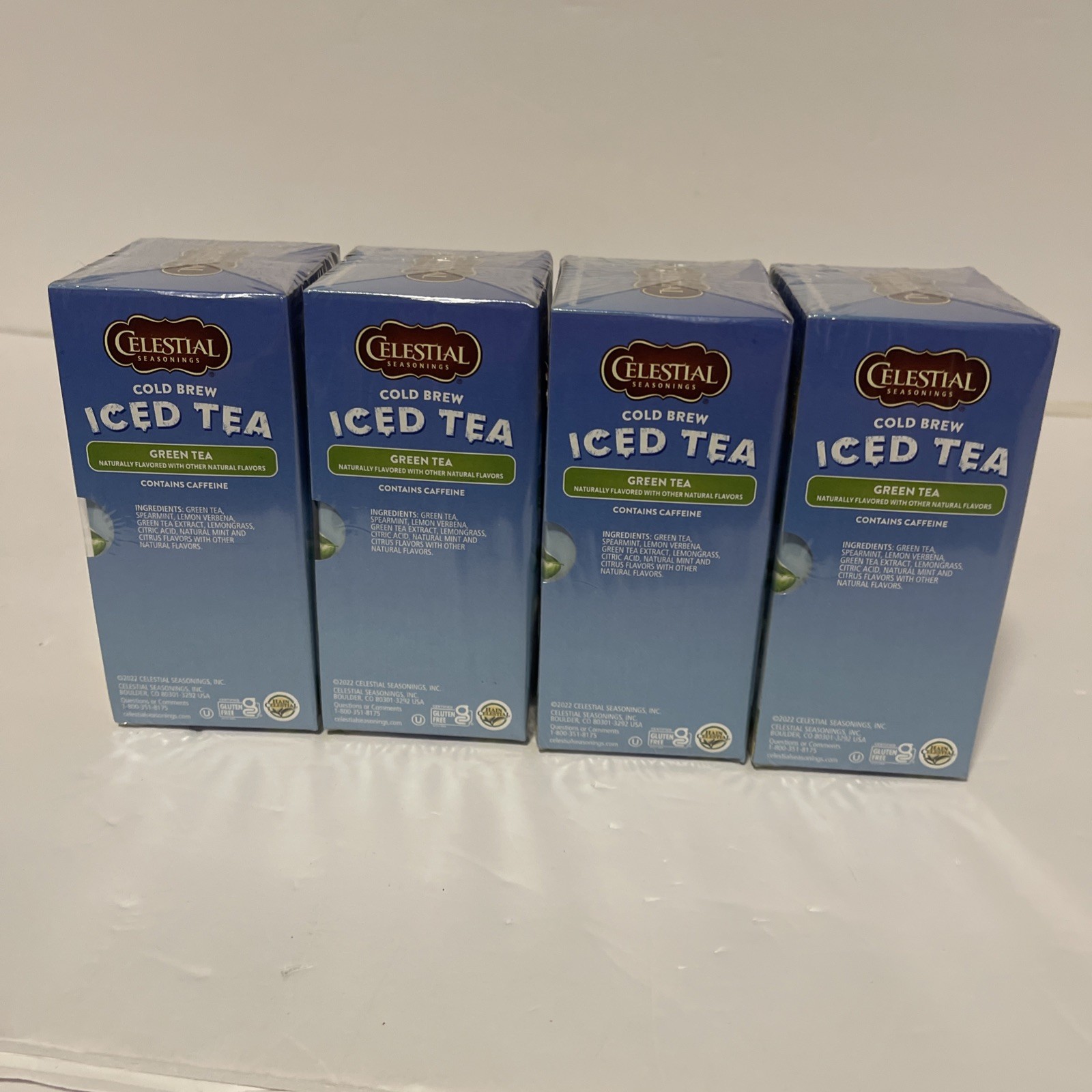 Celestial Seasonings Green Tea 72 bags brews in cold water contains caffeine