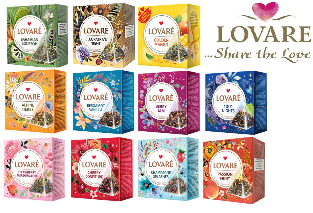 LOVARE Variety Tea in pyramids Made in UKRAINE Feel The Love