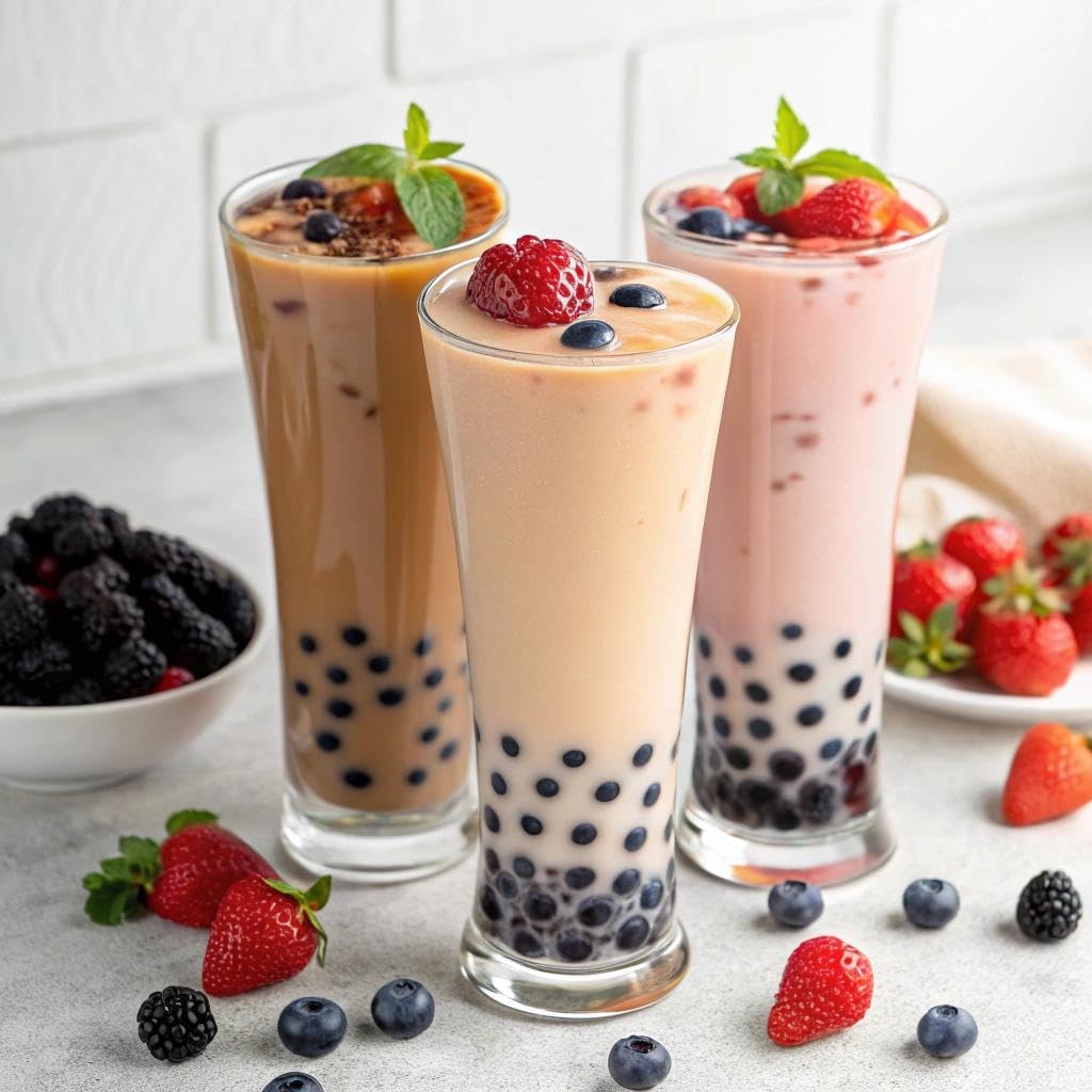 Boba Bundle Kit 10 Serv. Instant Bubble Pearl Variety Milk Tea Kit with Authenti