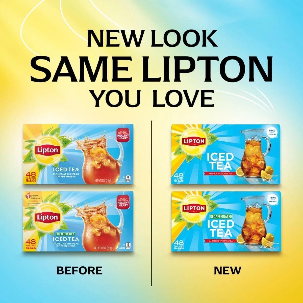 Lipton Unsweetened Iced Tea Bags, Family Size Zero 48 Count (pack of 1)