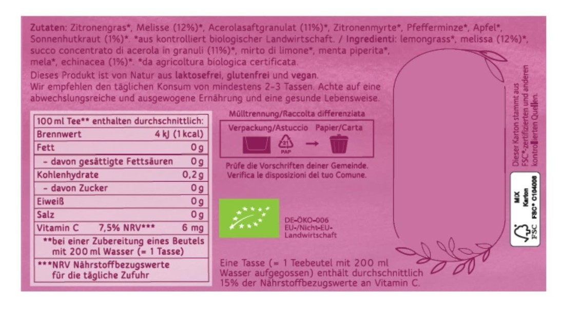 10x TEEKANNE Healthy Defence Organic Herbal Tea 36g- Ship from Germany!