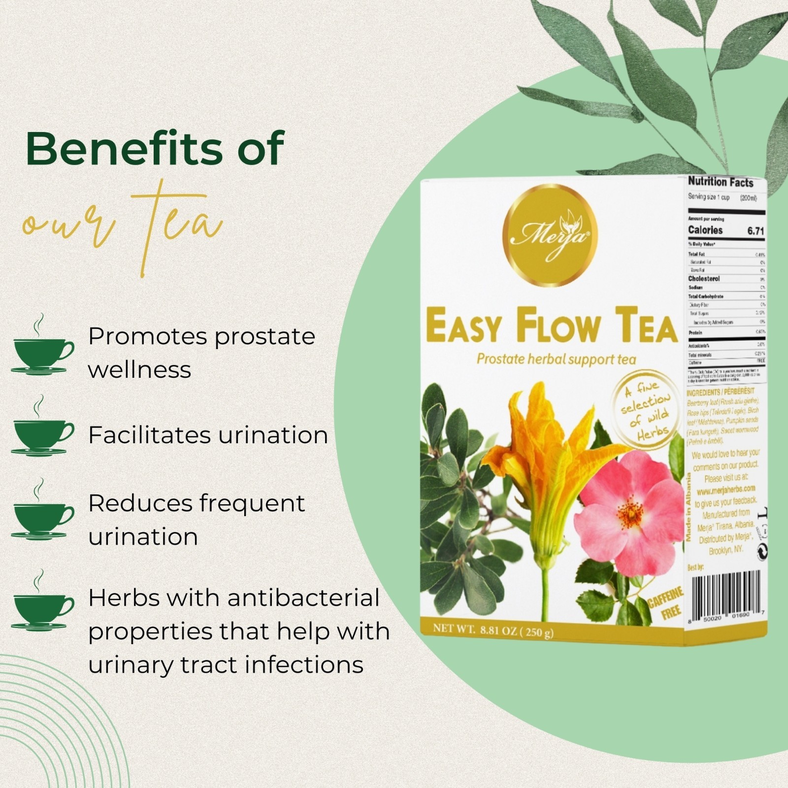 Easy Flow Tea – Prostate Support Tea – Loose Tea – 100% Natural Tea