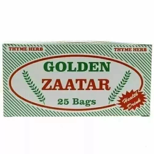 Golden Zaatar Thyme Herbal Tea – 25 Tea Bags Free Shipping World Wide