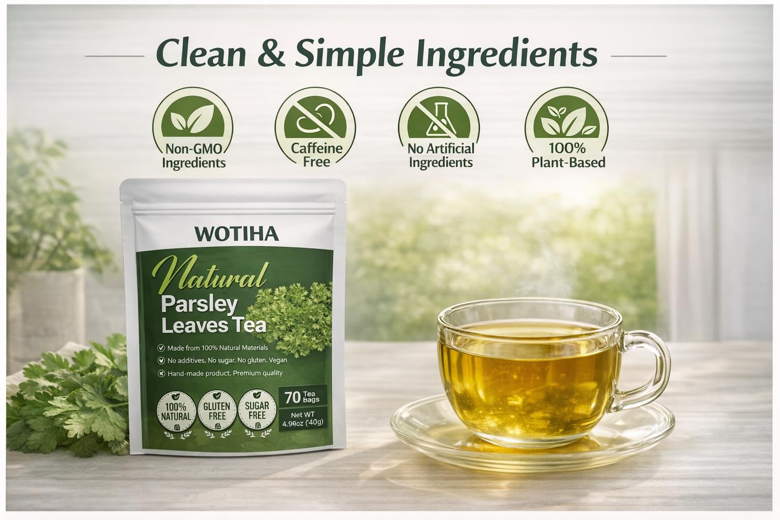 Premium Parsley Tea Bags 70 Counta Natural Parsley Leaf Tea for Kidney & Urin…