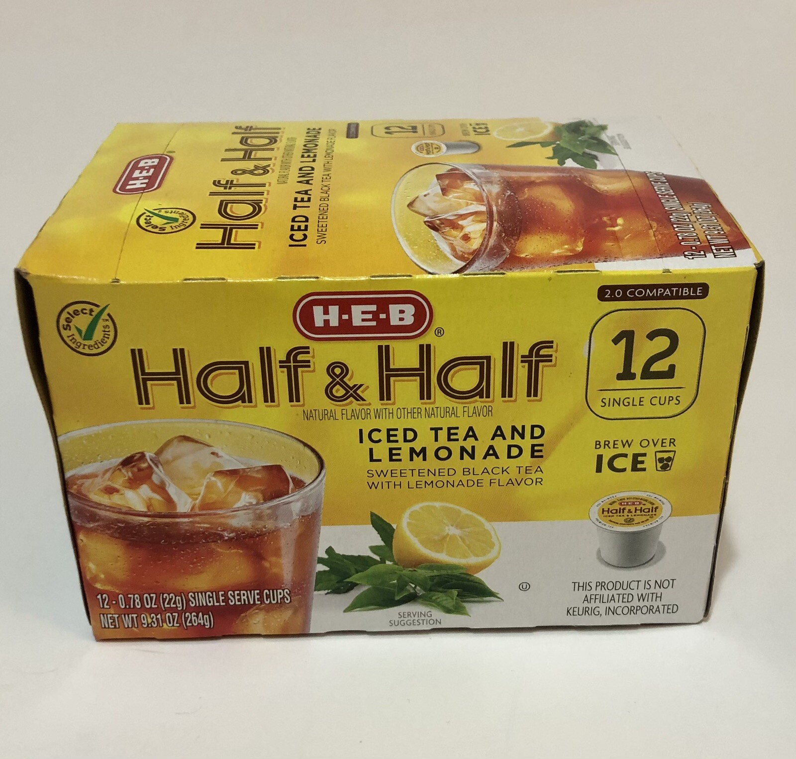 (1) Box HEB K-Cup Pods Half & Half Iced Tea & Lemonade Arnold Palmer H-E-B Texas