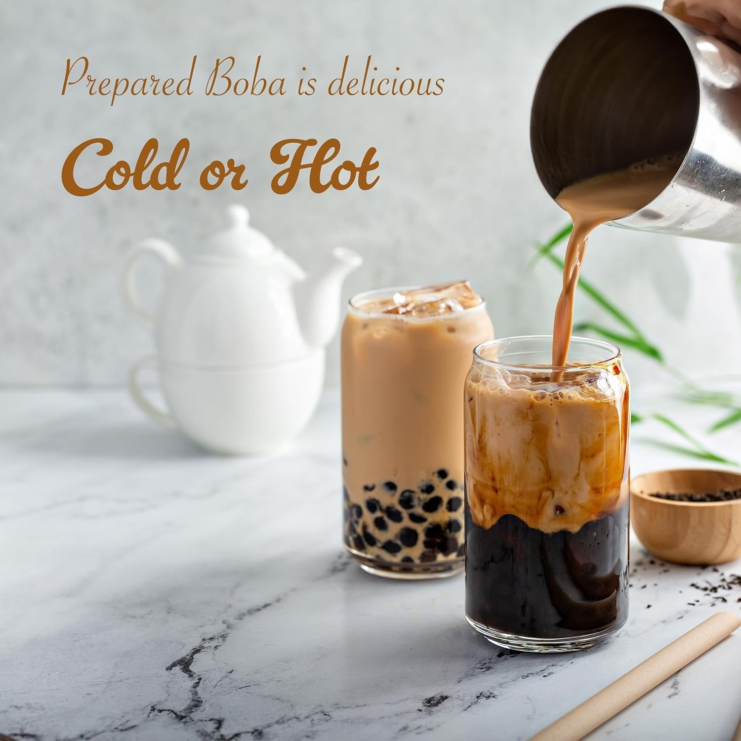 Quick Cook Black Tapioca Pearls for Bubble Tea, Microwave Ready in 3 Minutes