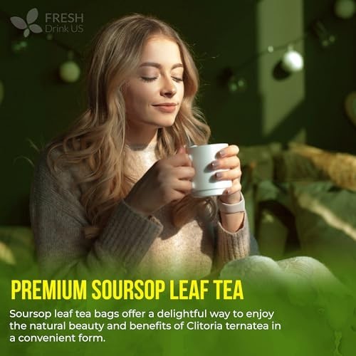 40 Premium Soursop Leaf Tea Bags – 100% Natural, Handmade, Caffeine-Free, Gluten