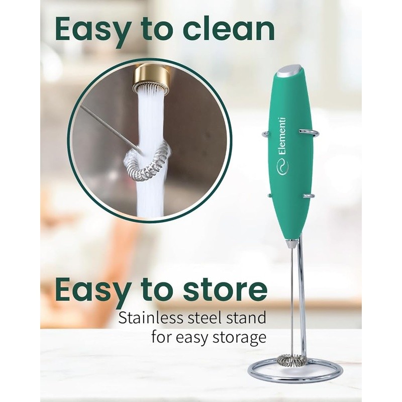 Battery Powered Matcha Whisk W/ Ergonomic Grip Frothy Lattes & Smooth Tea New