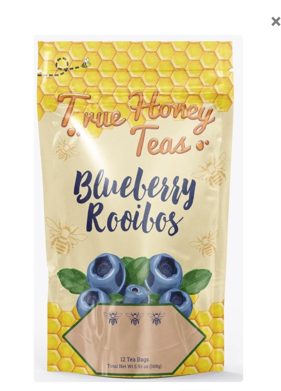 Blueberry Rooibos tea with honey and sugar cane crystals – 12 tea bags