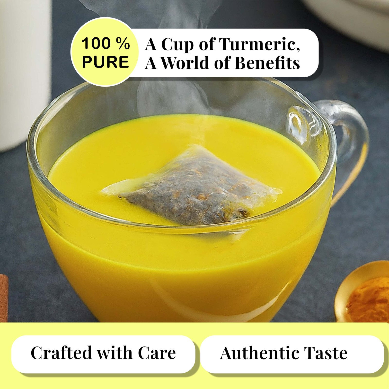 75 Turmeric Tea Bags, Turmeric, Black Pepper Blend, 100% Natural Turmeric Blend