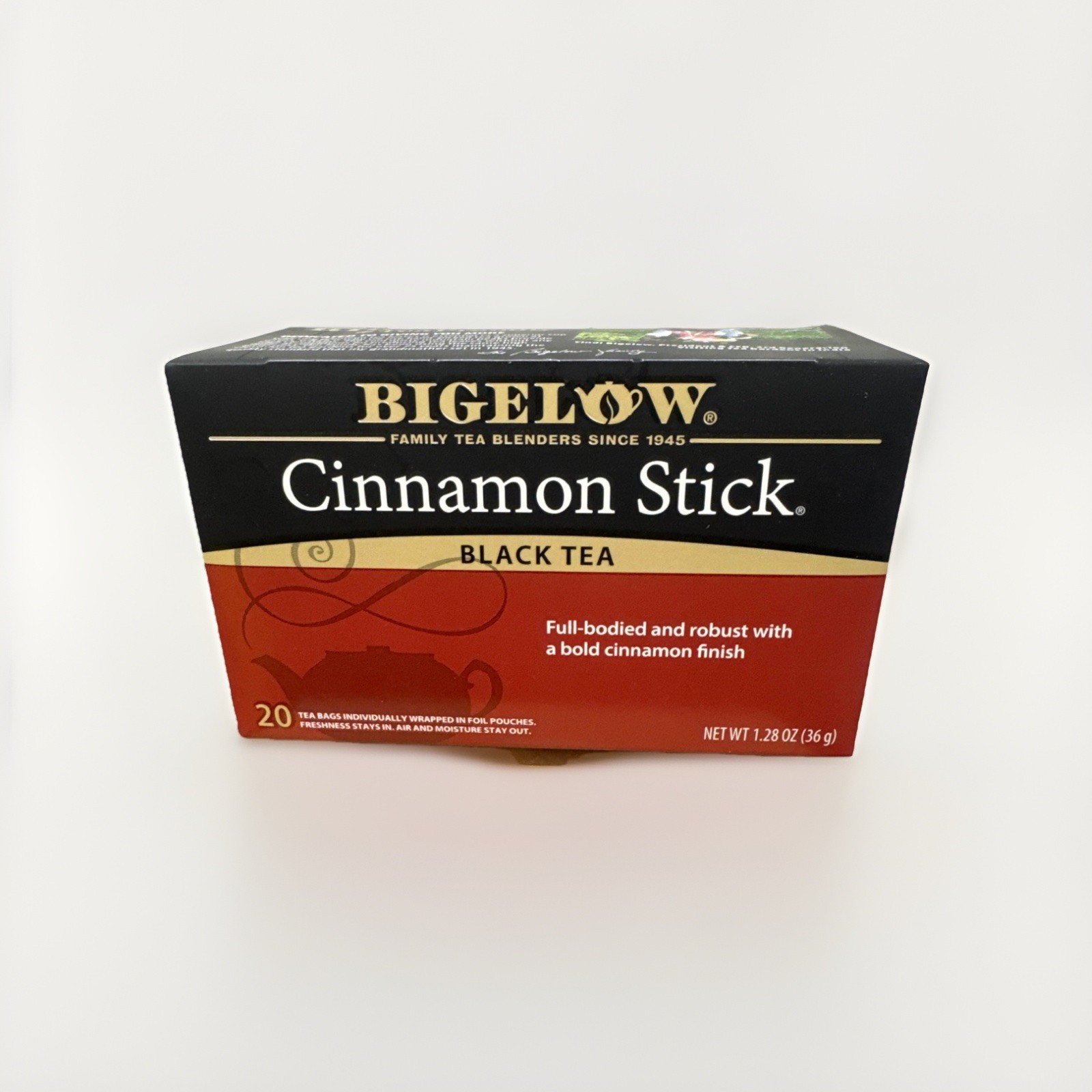 Boxes Bigelow Cinnamon Stick Black Tea | 20 Pouches Per Box | 1.28oz (case of 6)