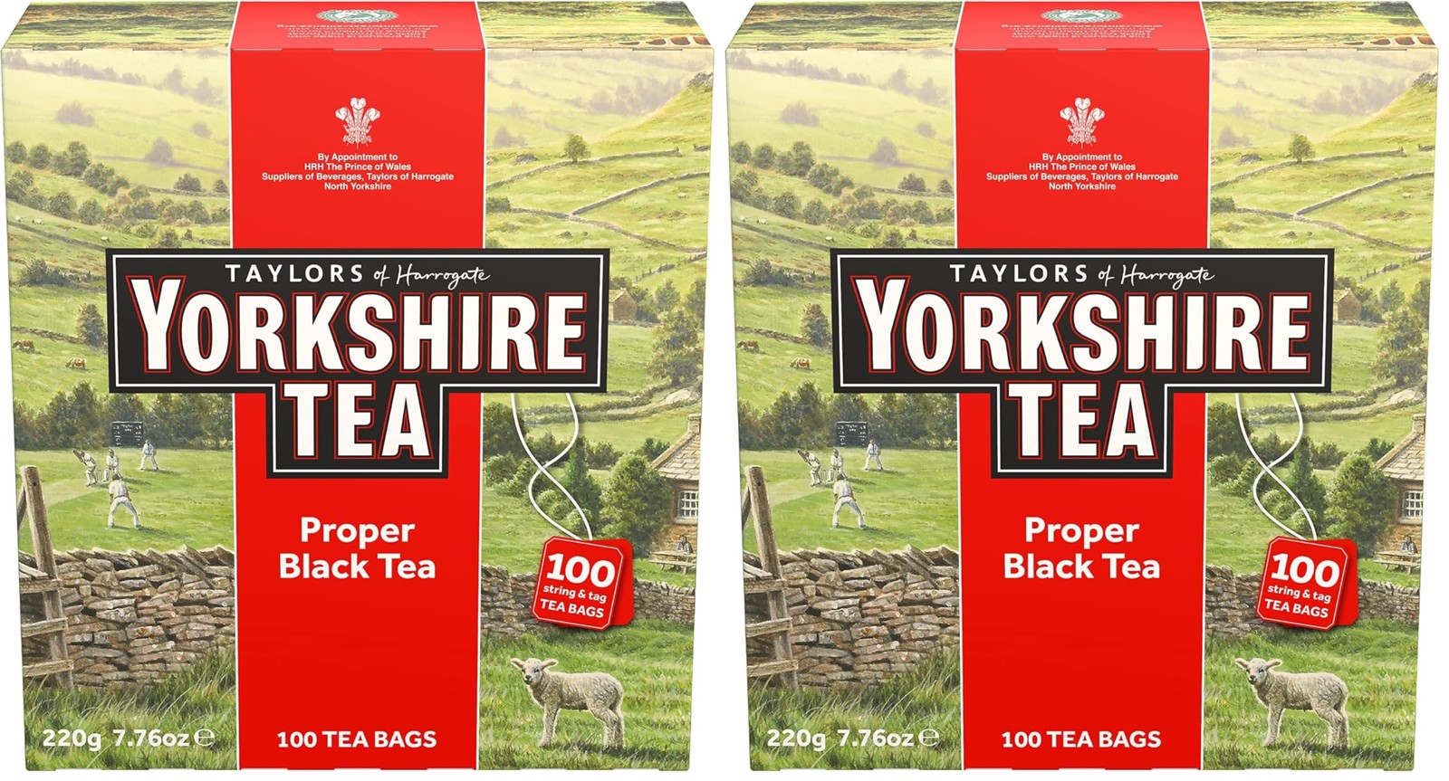 Yorkshire Tea, Red, Black 100 Count (Pack of 2), 100 Teabags 1)