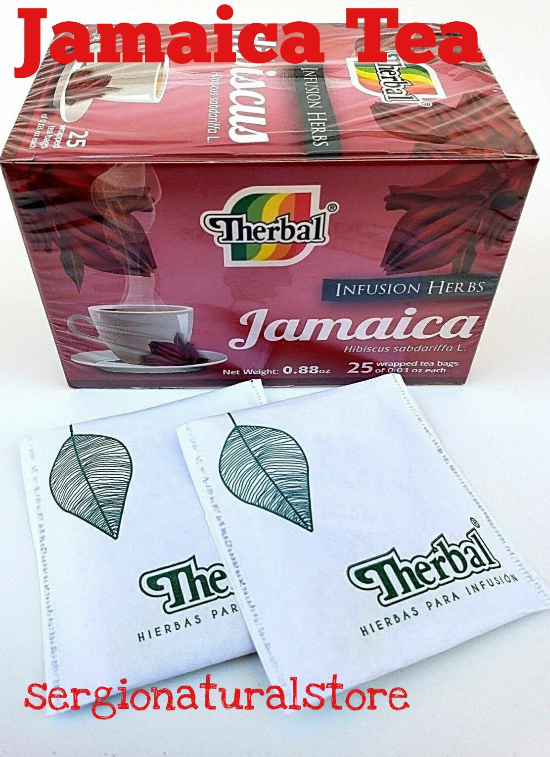 2 Packs TE DE JAMAICA HIBISCUS 50 BAGS 0.03 EACH ANTIOXIDANT Made in Mexico