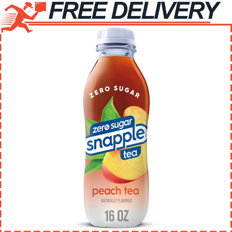 Snapple Zero Sugar Peach Tea, Vegetarian, 16 fl oz Recycled Plastic Bottle