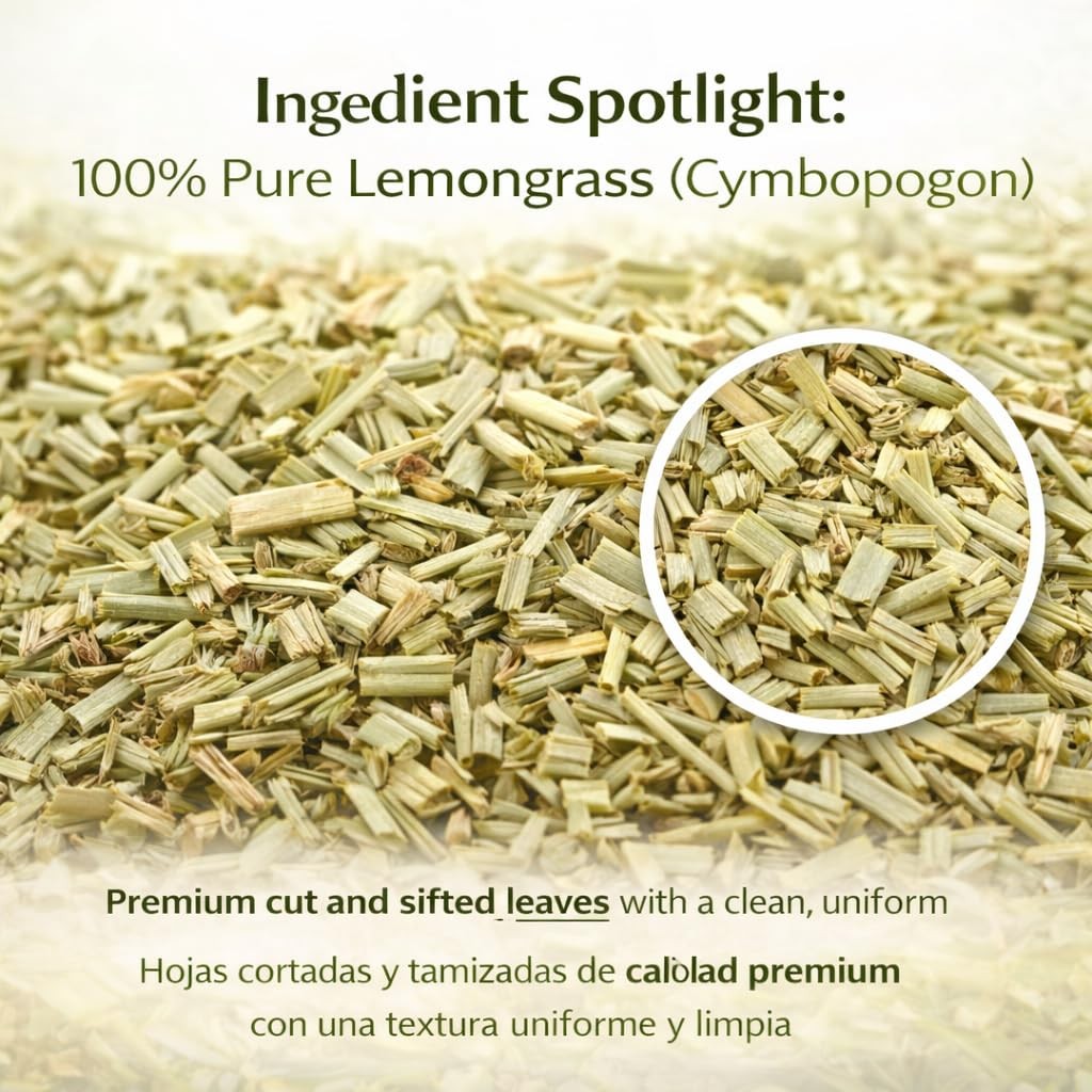 Lemongrass Herbal Tea – 4 oz (113g) – Dried Citronella Leaves – Cut & Sifted…