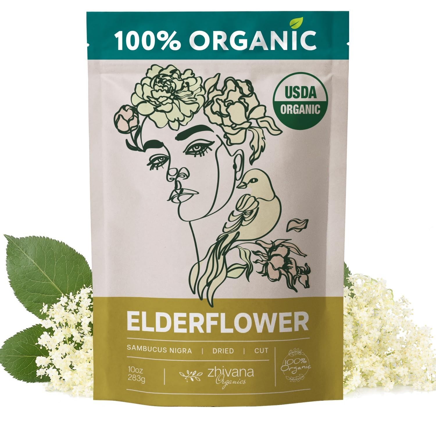 10oz Elderflower Tea – Pure Organic Herbal Remedy for Allergies and Sleep