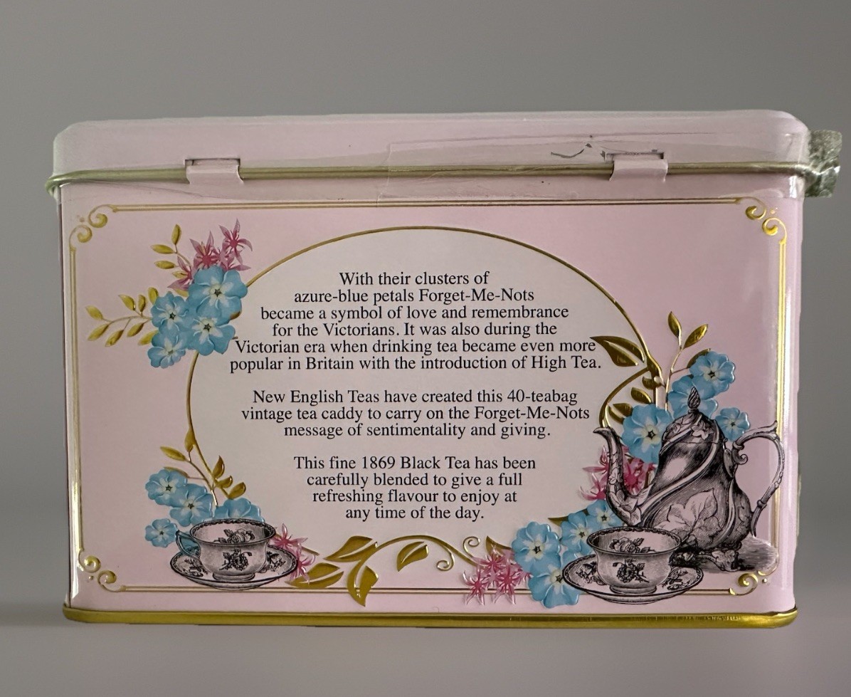 New English Tea Victorian Collection Fine Afternoon 40 Bags Pink Tin New Sealed