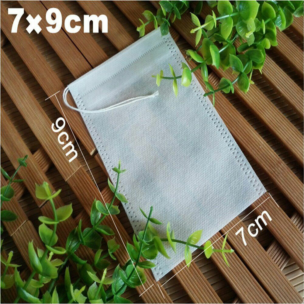 100Pcs Tea Bag Disposable Drawstring Flip Empty Teabag Herb Loose Tea Filter
