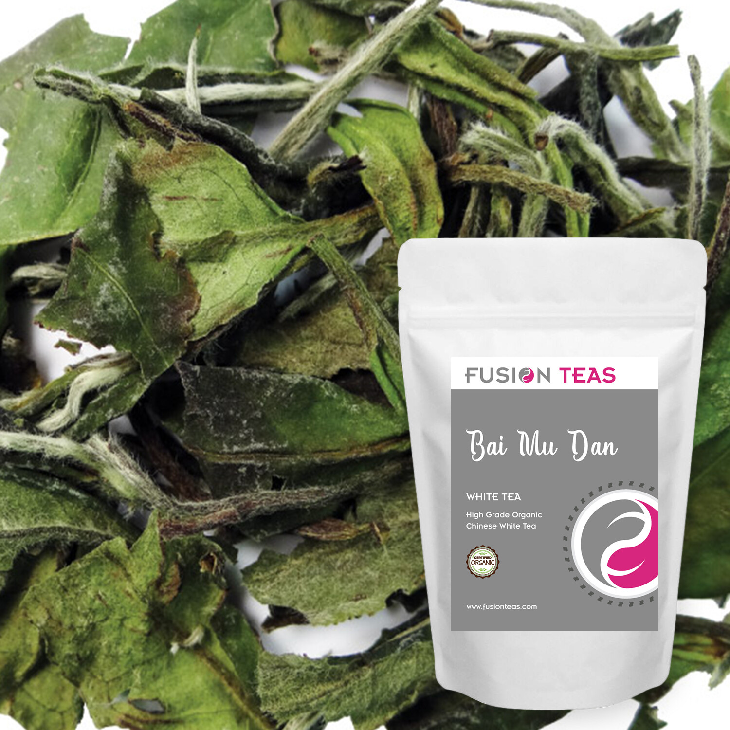 Bai Mu Dan White Tea – Organic – Fujian Loose Leaf Peony – Fusion Teas