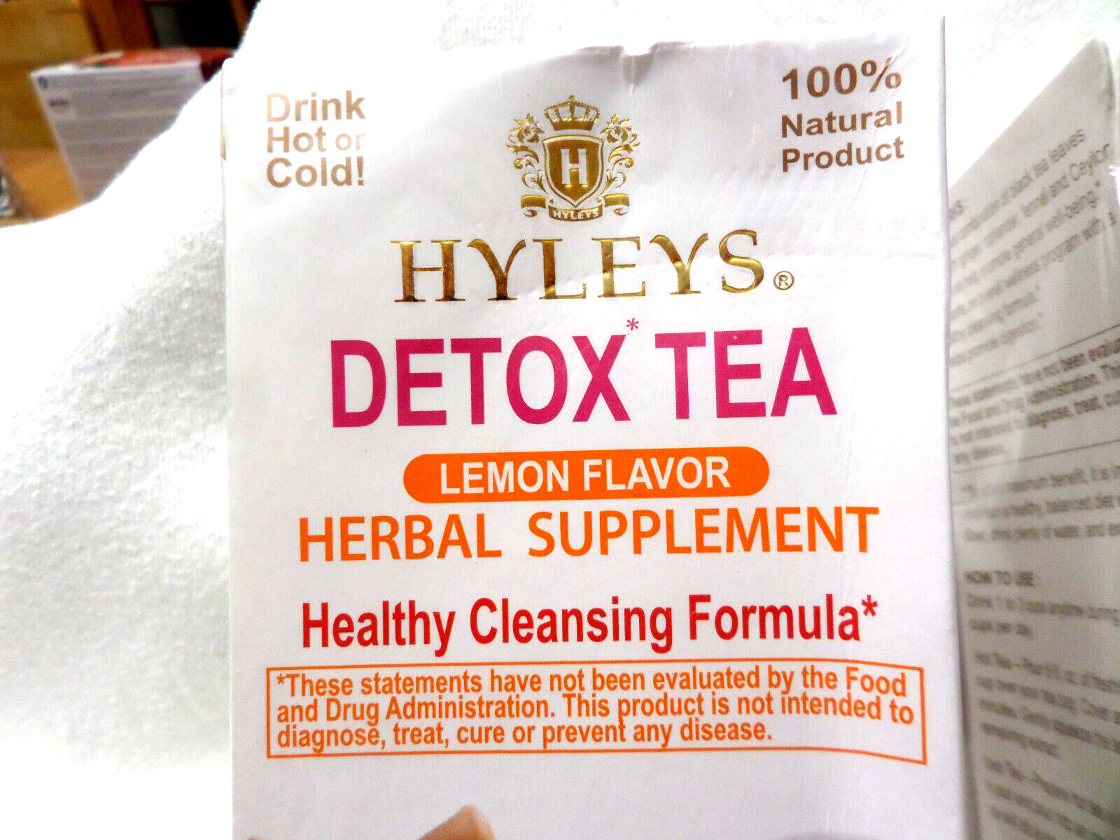 2 Pks Hyleys Detox Tea-Lemon Flavor-Herbal Supplement-100% Natural=50 Ct 05/2025