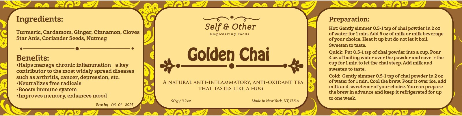 Golden Chai – Narural Turmeric-based Anti-inflammatory, Anti-oxidant Drink