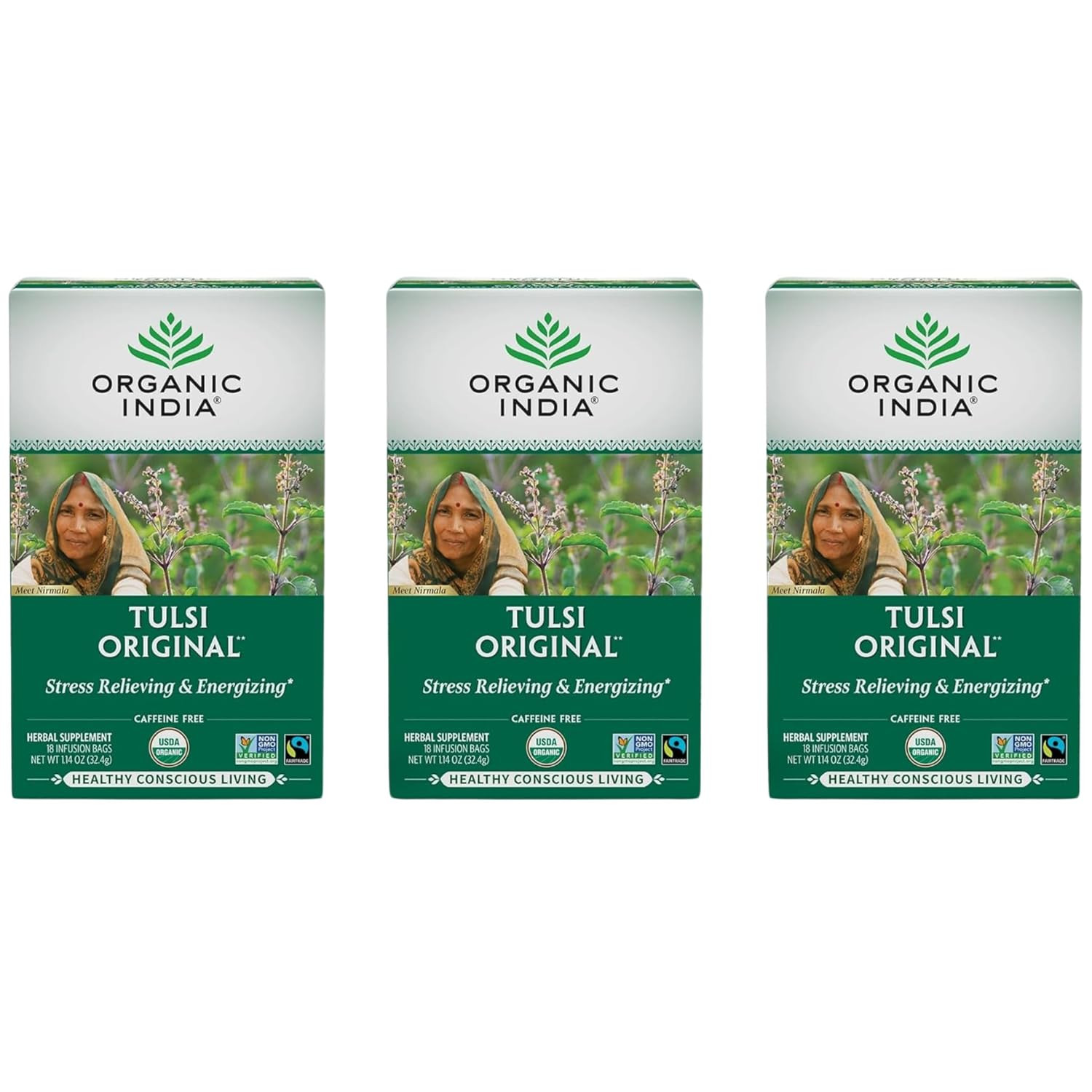 Organic India Tulsi Original Herbal Tea – Holy Basil and African Basil Calming a