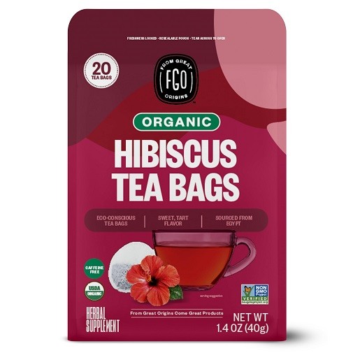 FGO Organic Hibiscus Tea Bags 2 Pack