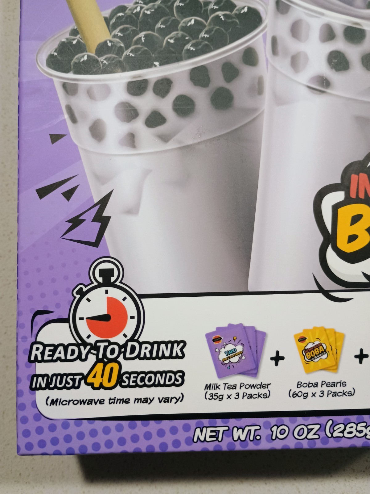J Basket Taro instant Boba Tea Kit 3 Servings Best Before 09/14/2027