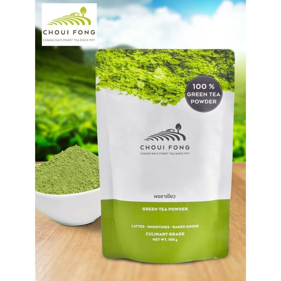 3X Choui Fong Matcha Green Tea Powder Lattes Smoothies Baked Goods Bakery 100 g.