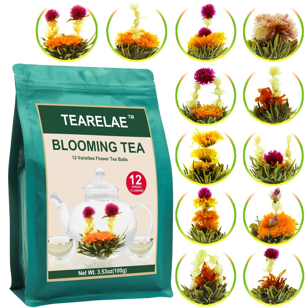 Blooming Tea Flowers – 12pcs Individually Sealed Flowering Balls – Hand-Tied …