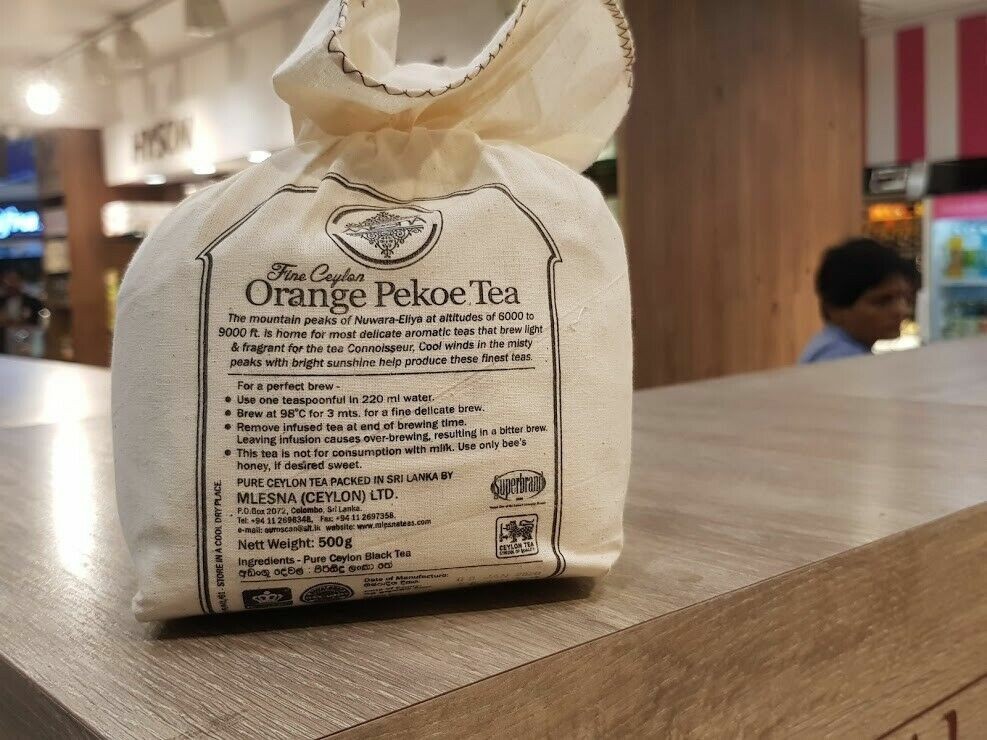 Mlesna Orange Pekoe 500g 17.6oz Pure Ceylon Black Loose Tea OP Grade Cloth Bag F