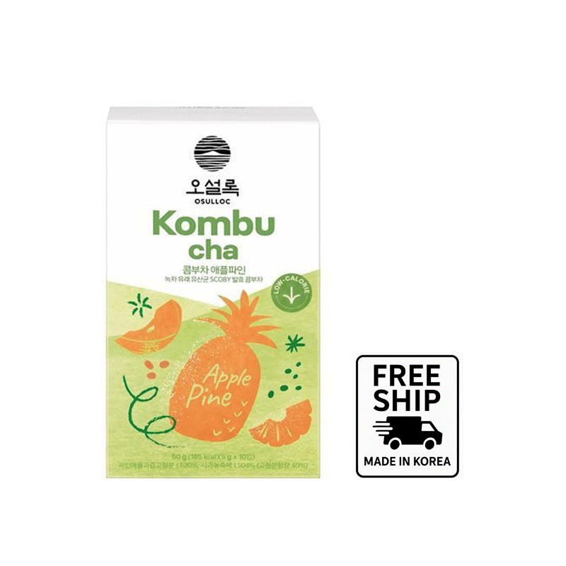 OSULLOC Kombucha – Apple Pine 10 Sticks – Korean Sparkling Tea Drink | Low Cal