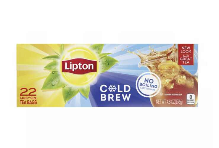 Lipton Family Size Cold Brew Iced Black Tea Caffeinated Tea bags