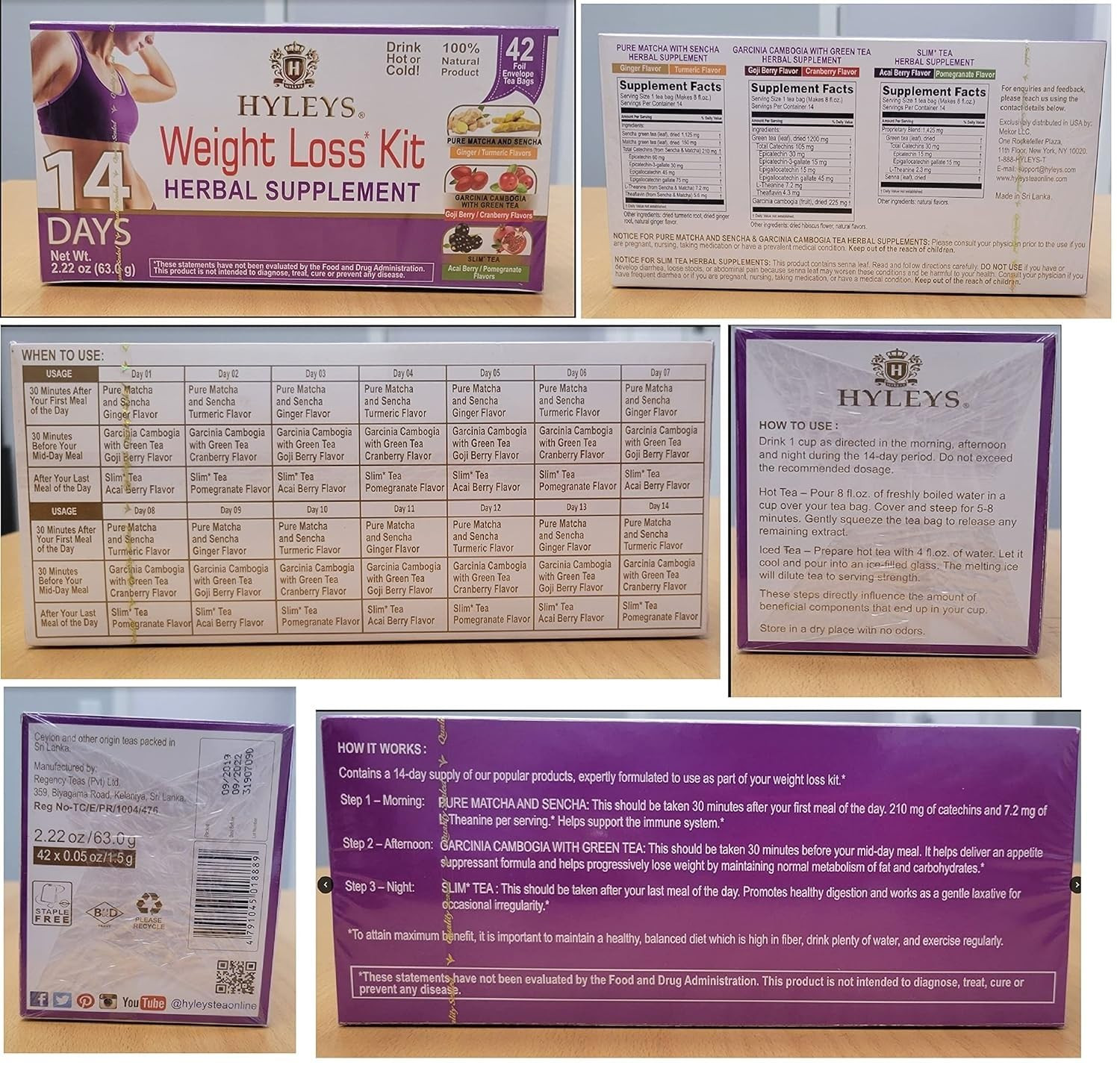 14 Day Weight Loss Tea – 42 Tea Bags – Garcinia Cambogia, Matcha Green Tea, Senn