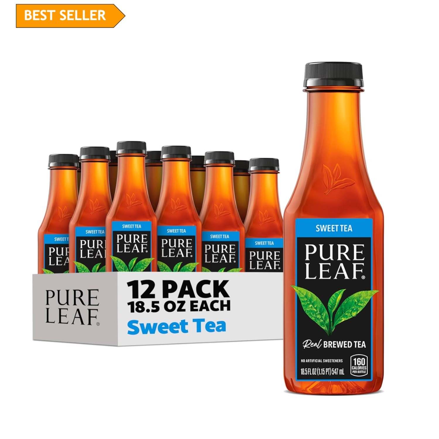 Pure Leaf Natural Sweet Tea – 12 Bottles of 18.5 Fl Oz Refreshing Iced Drink