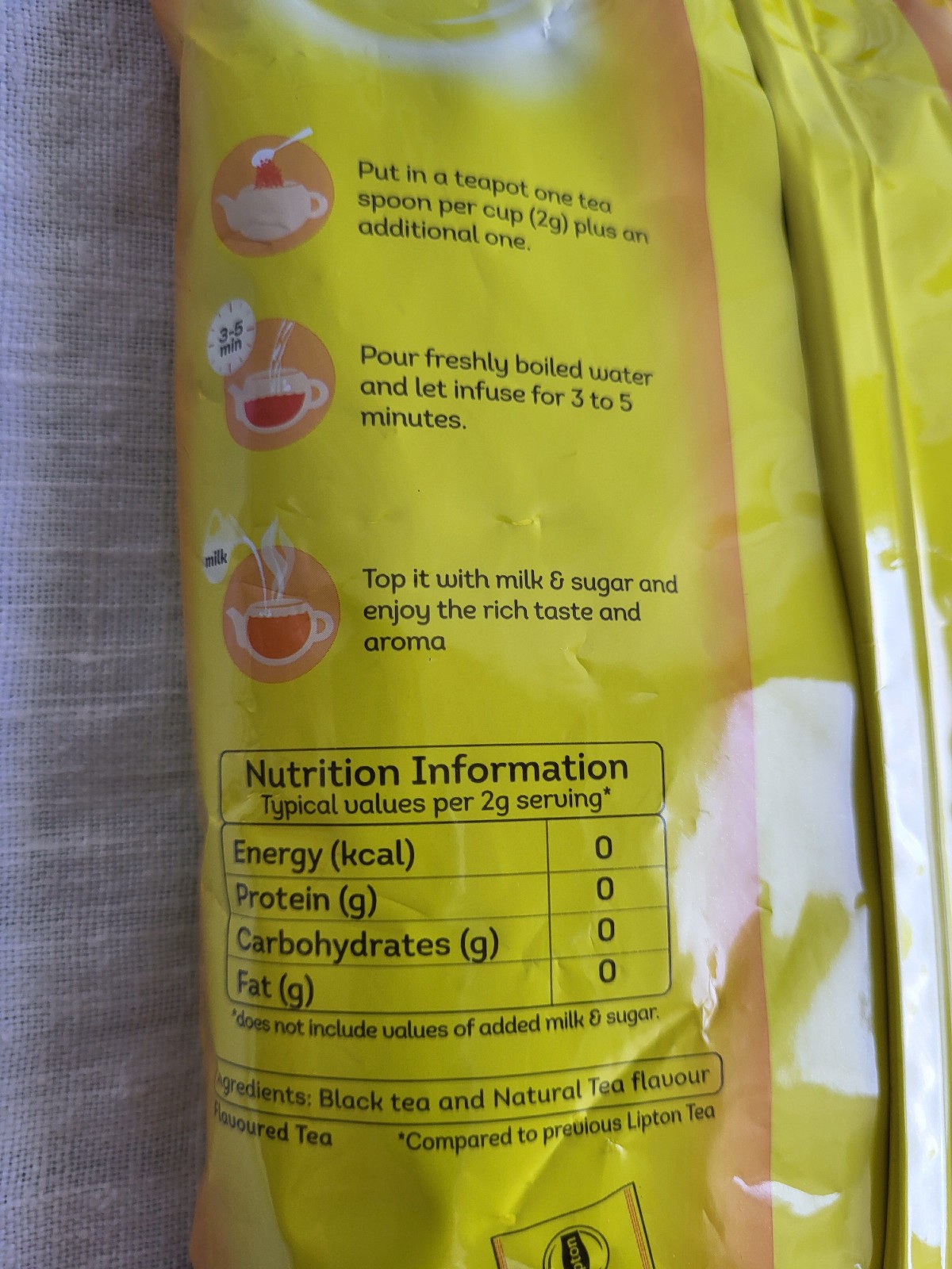 New LIPTON YELLOW LABEL LOOSE LEAF BLACK TEA 480 g / 1 lb – 1 Bag Pack