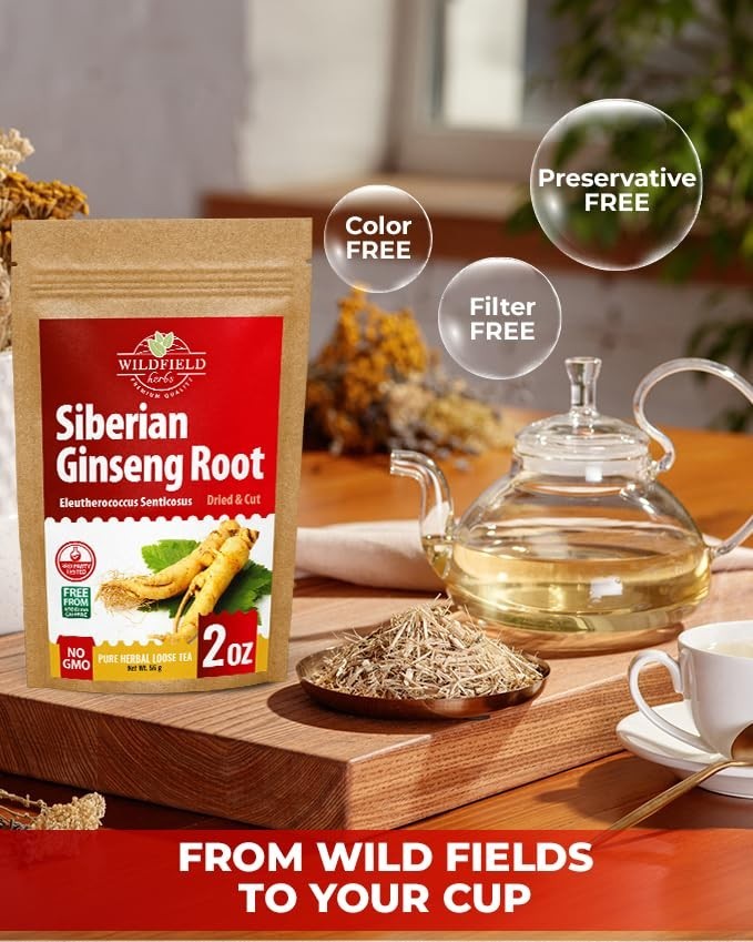 Decaffeinated 2 oz. Siberian Ginseng Herbal Tea – Pure & Gluten-Free