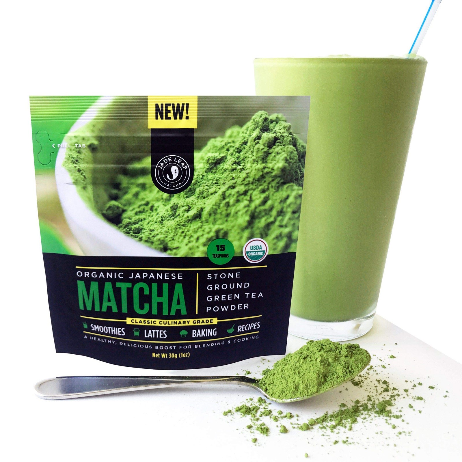 Jade Leaf Matcha Organic Green Tea Powder – Culinary Grade Premium Second Har…
