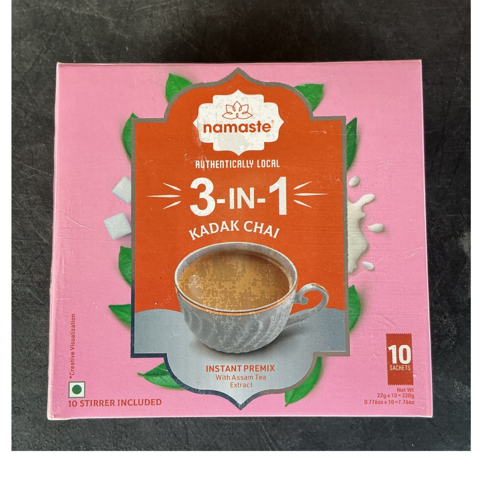 Namaste 3-IN-1 Kadak Chai Ginger Assam Tea Instant Premix 10 Sachets 220g