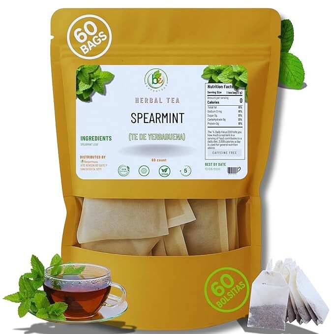 Yerbabuena Té (Spearmint Tea) – 60 Tea Bags – 100% Natural, Vegan, Herbal – Glut