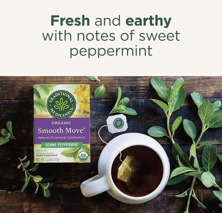 Traditional Medicinals, Organic Smooth Move, Laxative Tea Bags, 16 Ct Pack of 2