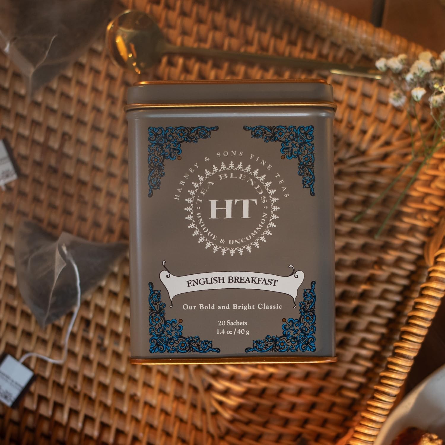 HT English Breakfast Black Tea, 20 Sachets in Tin | Full-leaf black tea, Ceylon